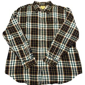 Blue Mountain Plaid Flannel Long Sleeve Button down shirt Men’s Size XLT